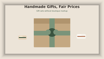 Kraft gift box with sage ribbon and handmade soap