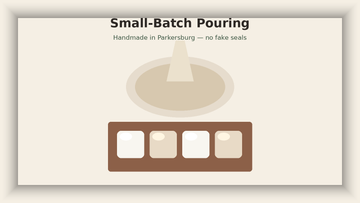 Small-batch soap pour into molds in a handmade workshop
