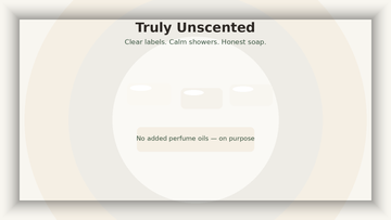 Plain unscented handmade soap bars with a calm cream background