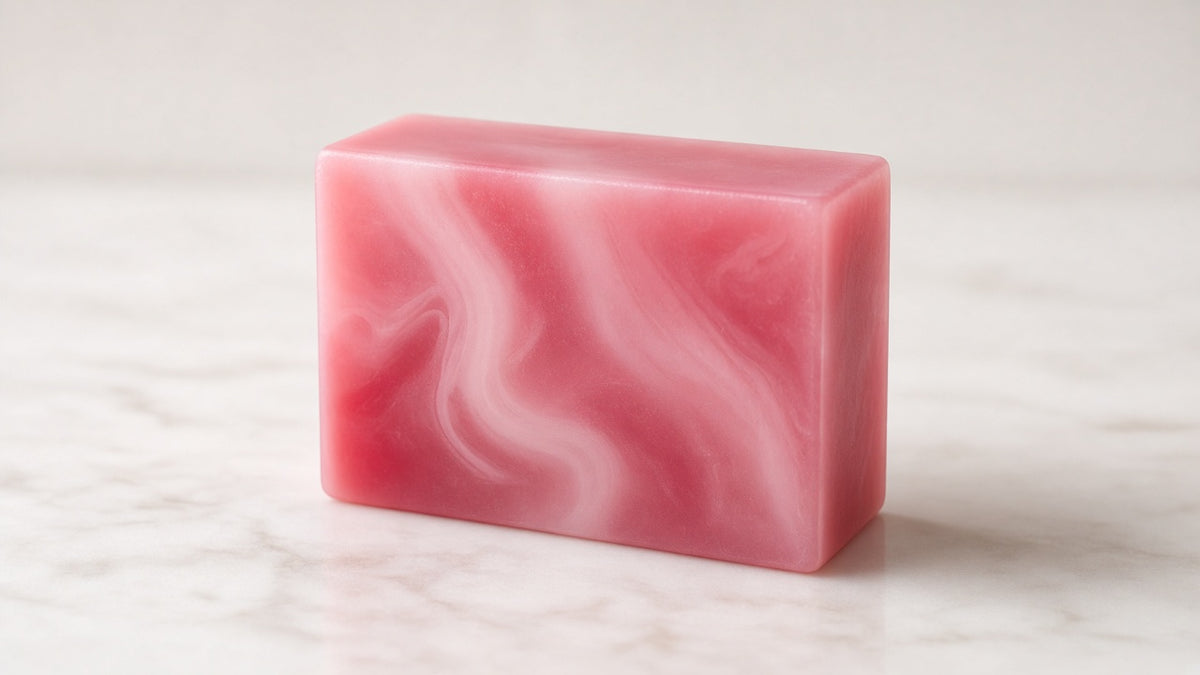 Cranberry & Peppermint Glycerin Soap Ohio Valley Soap melt and pour bar, no garnish