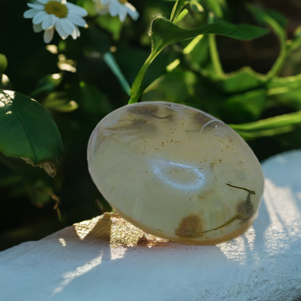 a piece of glass sitting on top of a white towel