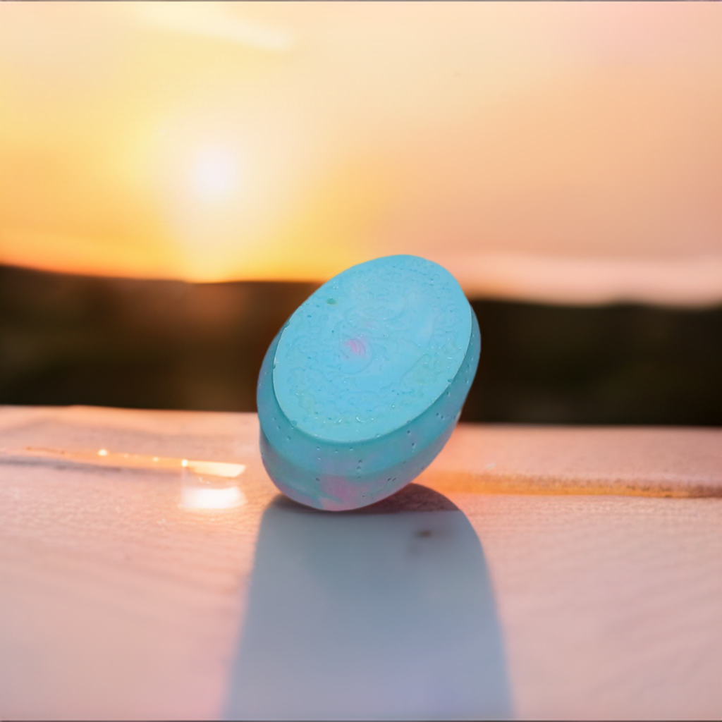 a blue object sitting on top of a table