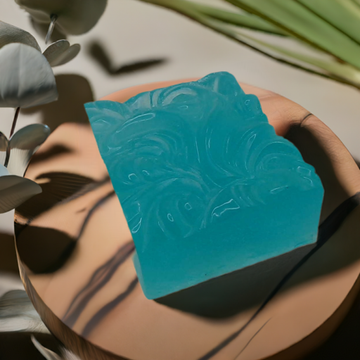 a soap bar sitting on top of a wooden table