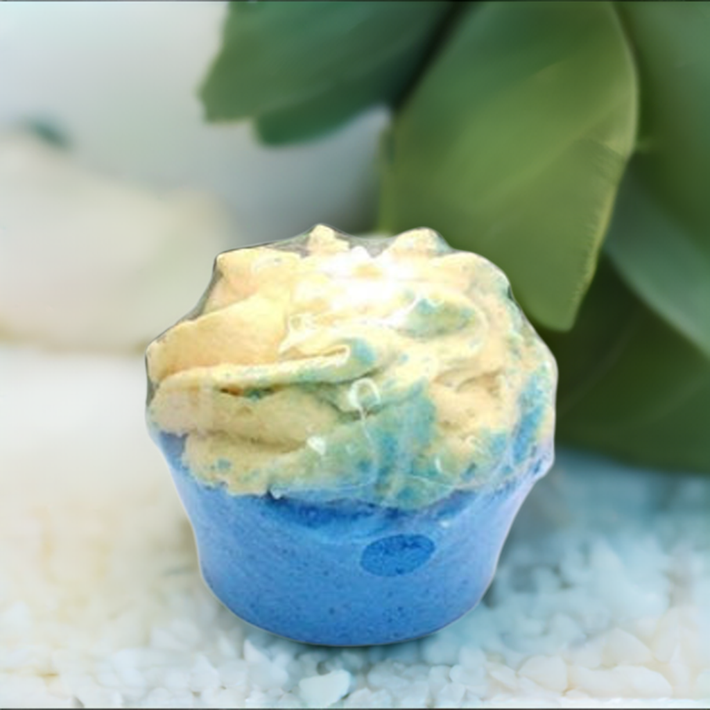 a close up of a cupcake on a table