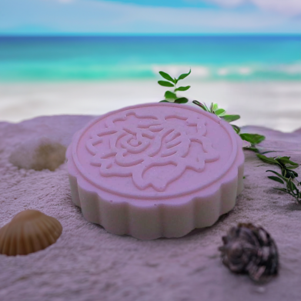 a soap bar sitting on top of a sandy beach