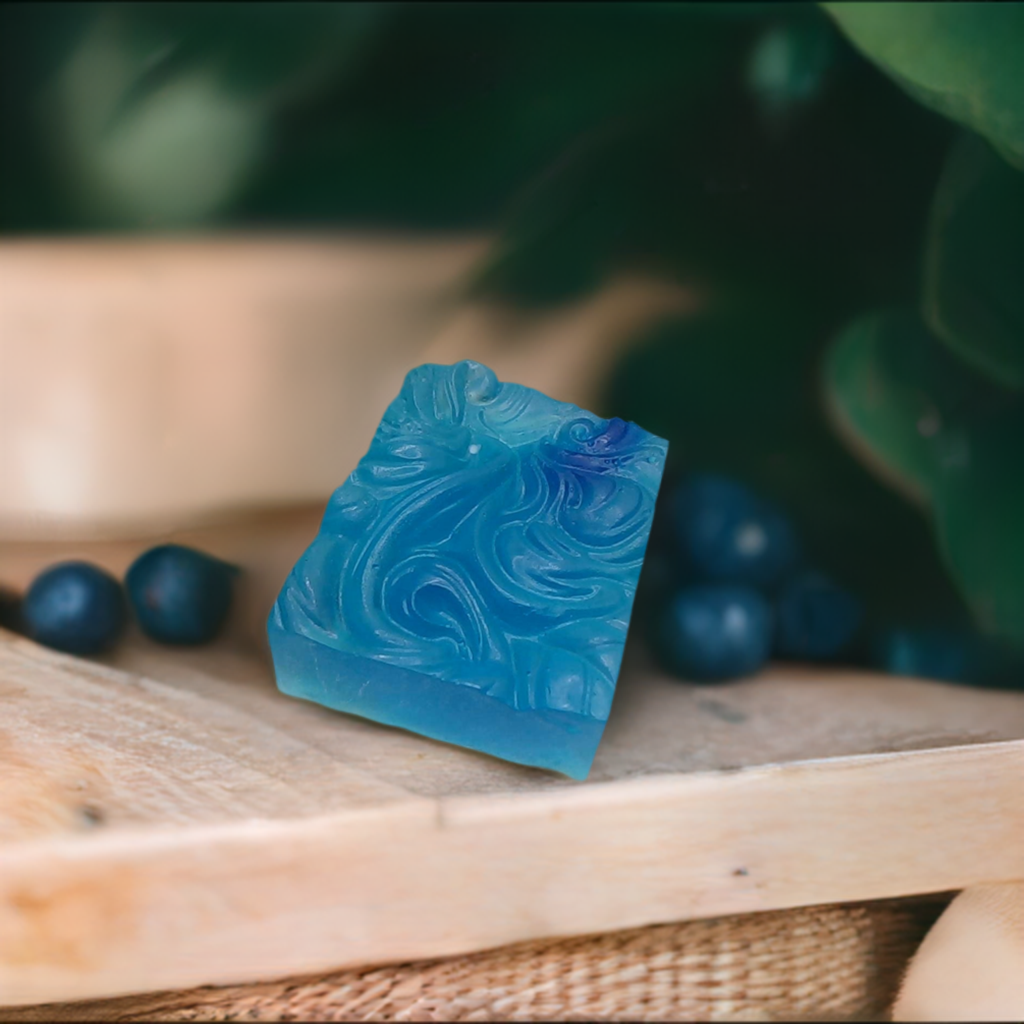 a soap bar sitting on top of a wooden table