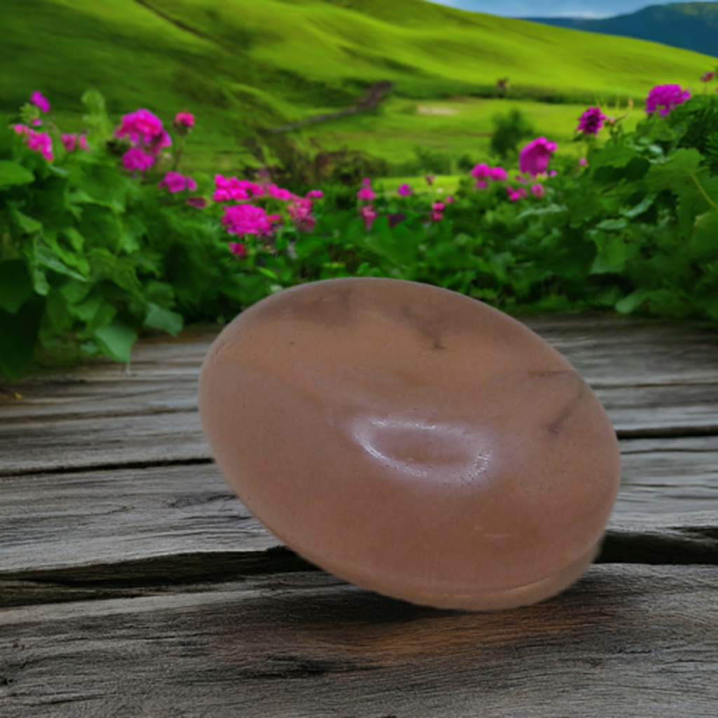 a soap sitting on top of a wooden table