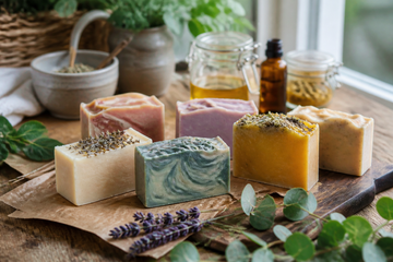 Handmade soap bars from Ohio Valley Soap workshop