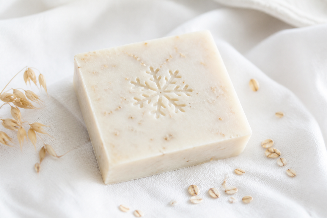 Snowflake Oat & Milk Soap (Fragrance-Free) — handmade soap by Ohio Valley Soap, Parkersburg WV (placeholder)